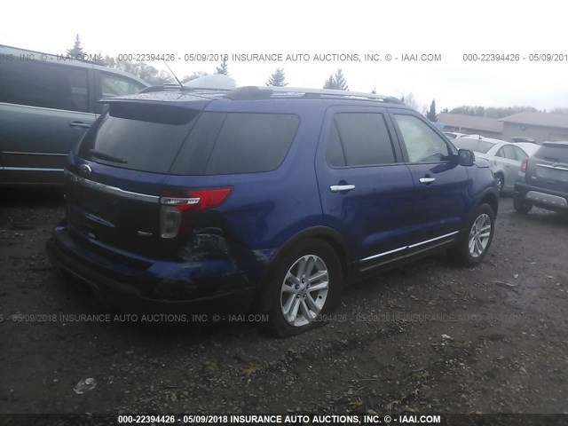 1FM5K8D8XEGB77650 - 2014 FORD EXPLORER XLT BLUE photo 4