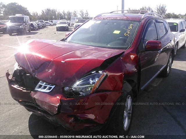 JN8AS5MT9DW521029 - 2013 NISSAN ROGUE S/SV RED photo 2