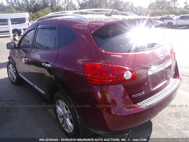 JN8AS5MT9DW521029 - 2013 NISSAN ROGUE S/SV RED photo 3