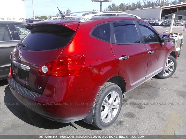 JN8AS5MT9DW521029 - 2013 NISSAN ROGUE S/SV RED photo 4