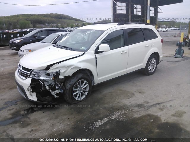 3C4PDCBG7DT674833 - 2013 DODGE JOURNEY SXT WHITE photo 2