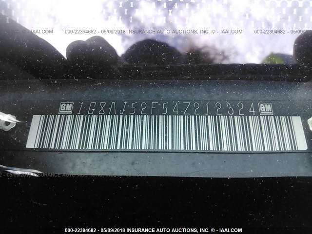 1G8AJ52F54Z212324 - 2004 SATURN ION LEVEL 2 BLACK photo 9