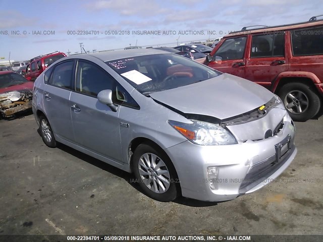 JTDKN3DP2E3054389 - 2014 TOYOTA PRIUS PLUG-IN  SILVER photo 1