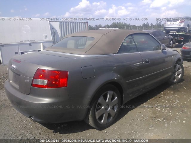 WAUAC48H75K009459 - 2005 AUDI A4 1.8 CABRIOLET TAN photo 4