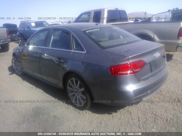 WAUEFAFL5CA112123 - 2012 AUDI A4 PREMIUM PLUS GRAY photo 3