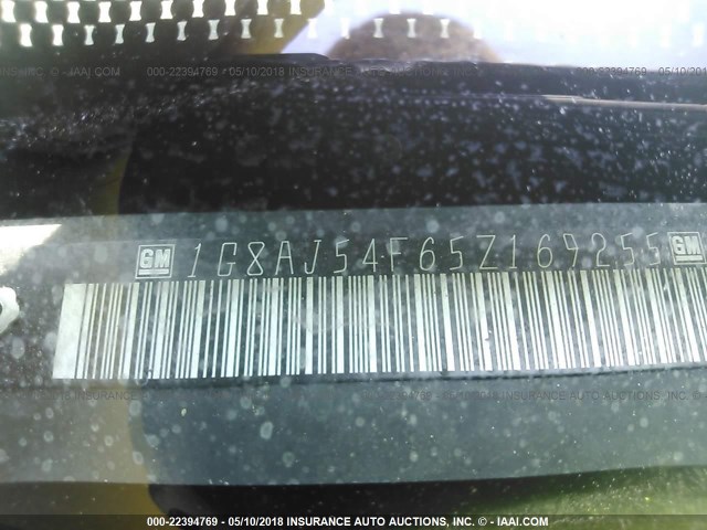 1G8AJ54F65Z169255 - 2005 SATURN ION LEVEL 2 SILVER photo 9