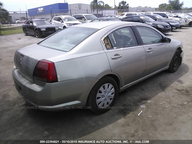 4A3AB36FX7E041158 - 2007 MITSUBISHI GALANT ES BEIGE photo 4