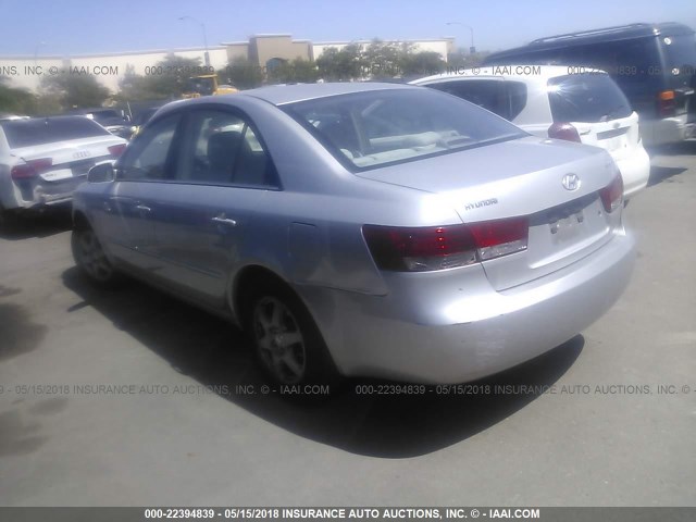 5NPEU46C66H126197 - 2006 HYUNDAI SONATA GLS/LX SILVER photo 3