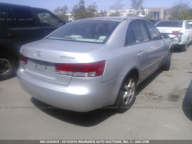 5NPEU46C66H126197 - 2006 HYUNDAI SONATA GLS/LX SILVER photo 4