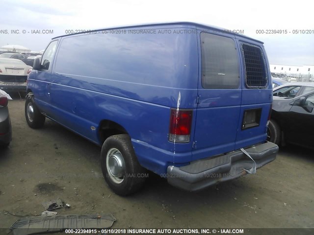 1FTNE24W15HA44387 - 2005 FORD ECONOLINE E250 VAN BLUE photo 3