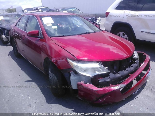 4T1BF1FK9CU551235 - 2012 TOYOTA CAMRY SE/LE/XLE RED photo 1