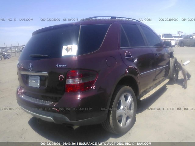 4JGBB86E28A353507 - 2008 MERCEDES-BENZ ML 350 MAROON photo 4