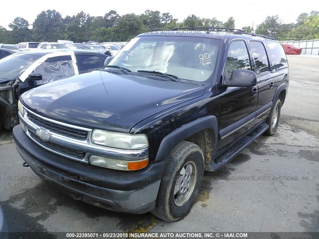 3GNEC16Z72G217365 - 2002 CHEVROLET SUBURBAN C1500 BLACK photo 2