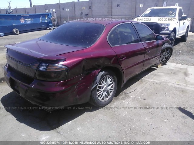 1G2HY54K914248976 - 2001 PONTIAC BONNEVILLE SLE BURGUNDY photo 4