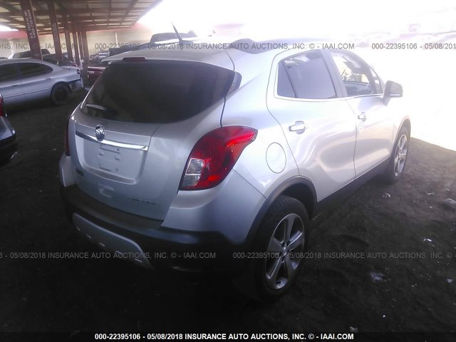 KL4CJASB7DB066001 - 2013 BUICK ENCORE SILVER photo 4