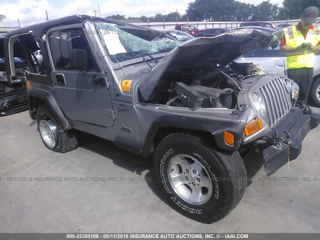 1J4FA49S61P300633 - 2001 JEEP WRANGLER / TJ SPORT GRAY photo 1