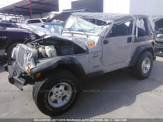 1J4FA49S61P300633 - 2001 JEEP WRANGLER / TJ SPORT GRAY photo 2