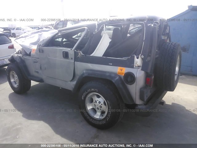 1J4FA49S61P300633 - 2001 JEEP WRANGLER / TJ SPORT GRAY photo 3