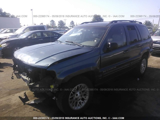 1J4GX58N02C186383 - 2002 JEEP GRAND CHEROKEE LIMITED BLUE photo 2