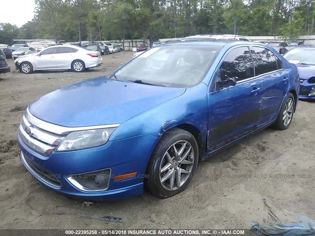 3FAHP0JA8BR120997 - 2011 FORD FUSION SEL BLUE photo 2