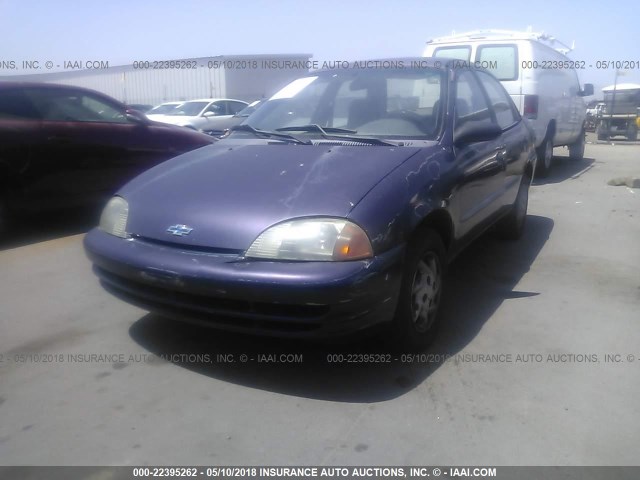 2C1MR522516714280 - 2001 CHEVROLET METRO LSI BLUE photo 2