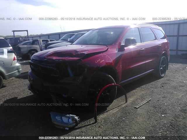 1C4RDJDG4HC737687 - 2017 DODGE DURANGO GT RED photo 2