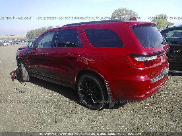 1C4RDJDG4HC737687 - 2017 DODGE DURANGO GT RED photo 3