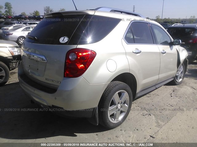 2GNFLHEK6E6188572 - 2014 CHEVROLET EQUINOX LTZ BEIGE photo 4