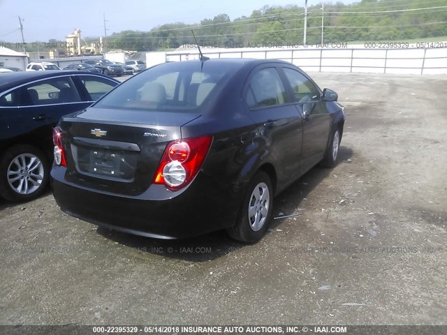1G1JA5SH3E4178902 - 2014 CHEVROLET SONIC LS BLACK photo 4