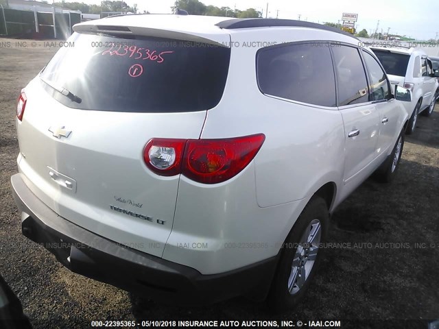 1GNKVJED0CJ229263 - 2012 CHEVROLET TRAVERSE LT WHITE photo 4