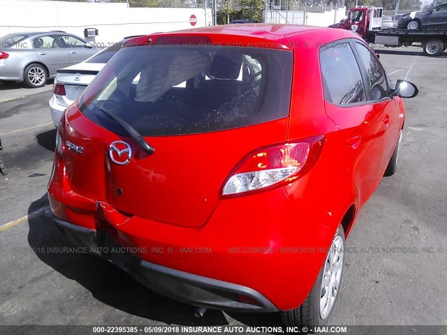 JM1DE1KZ3E0186497 - 2014 MAZDA MAZDA2 SPORT RED photo 4