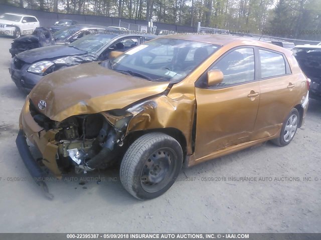 2T1LE40E29C004314 - 2009 TOYOTA COROLLA MATRIX S ORANGE photo 2