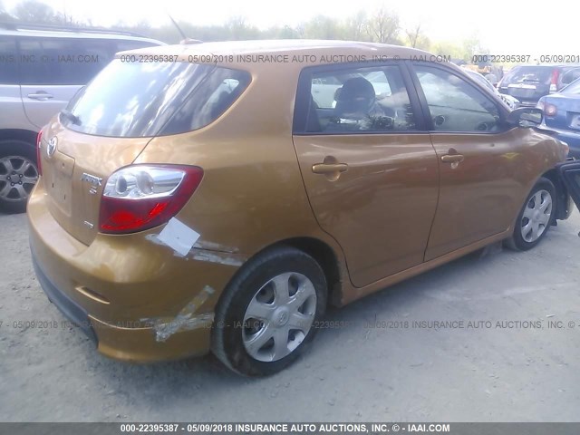 2T1LE40E29C004314 - 2009 TOYOTA COROLLA MATRIX S ORANGE photo 4