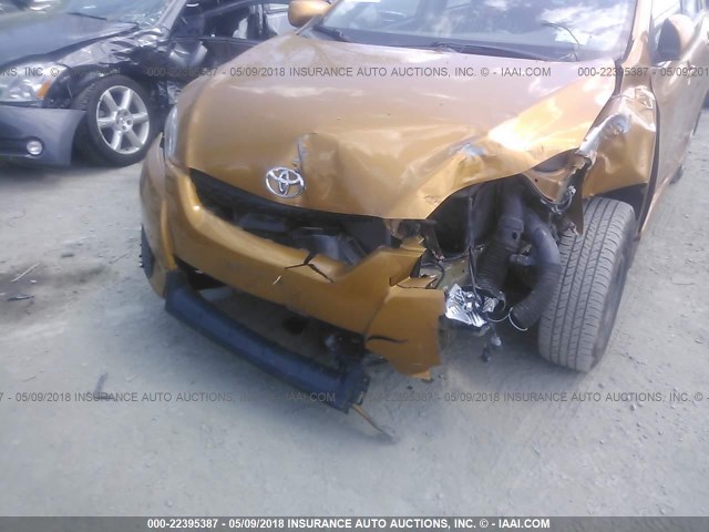 2T1LE40E29C004314 - 2009 TOYOTA COROLLA MATRIX S ORANGE photo 6