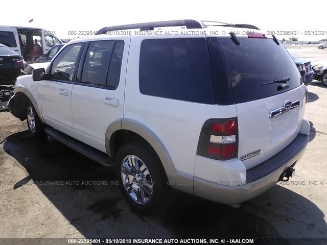 1FMEU6EE7AUA58677 - 2010 FORD EXPLORER EDDIE BAUER WHITE photo 3