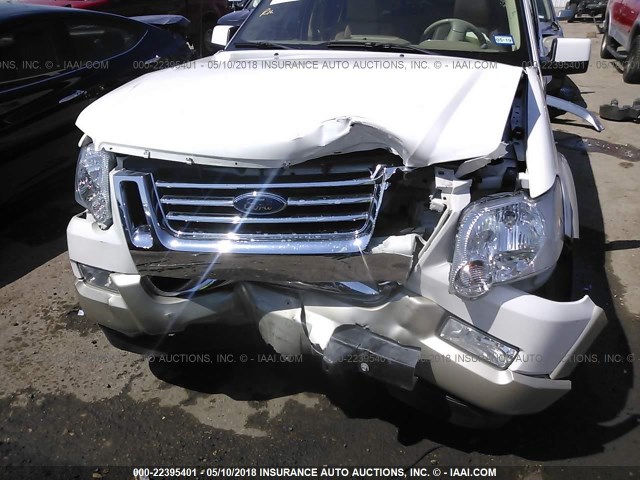 1FMEU6EE7AUA58677 - 2010 FORD EXPLORER EDDIE BAUER WHITE photo 6