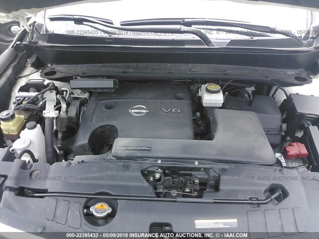 5N1AR2MM4GC642826 - 2016 NISSAN PATHFINDER S/SV/SL/PLATINUM WHITE photo 10
