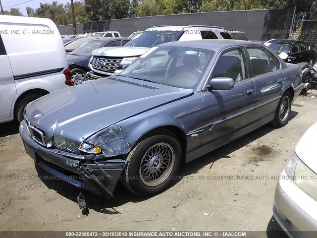 WBAGG83491DN88835 - 2001 BMW 740 I AUTOMATIC BLUE photo 2