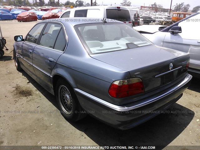 WBAGG83491DN88835 - 2001 BMW 740 I AUTOMATIC BLUE photo 3