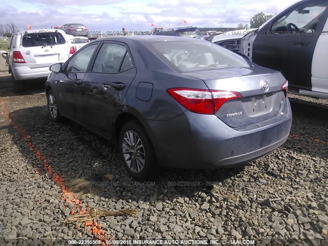 5YFBURHE6FP359403 - 2015 TOYOTA COROLLA L/LE/LE PLS/PRM/S/S PLS GRAY photo 3