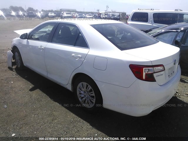 4T1BD1FK4DU096690 - 2013 TOYOTA CAMRY HYBRID/LE/XLE 白色 照片 3