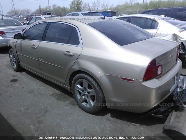 1G1ZH57B88F279591 - 2008 CHEVROLET MALIBU 1LT 金色 照片 3