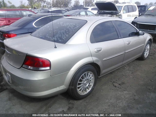 1C3AL56R34N103716 - 2004 CHRYSLER SEBRING LXI GOLD photo 4