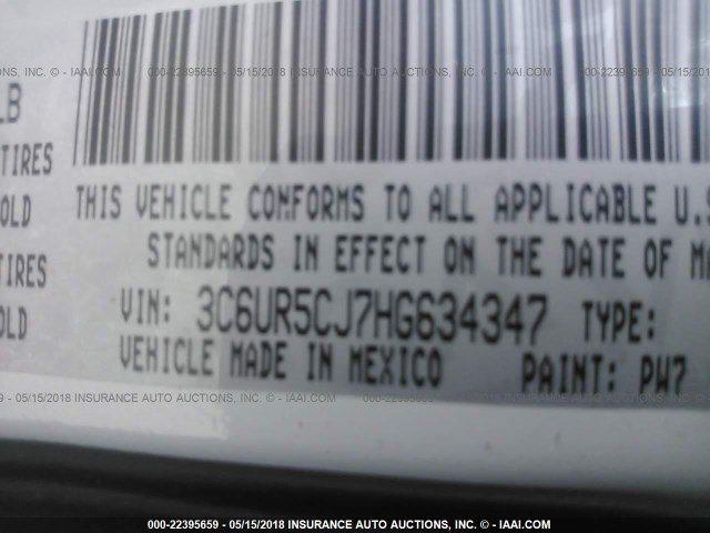 3C6UR5CJ7HG634347 - 2017 RAM 2500 ST WHITE photo 9