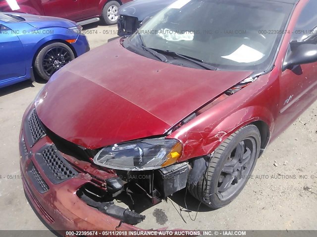 1B3AL76R24N112965 - 2004 DODGE STRATUS R/T RED photo 6