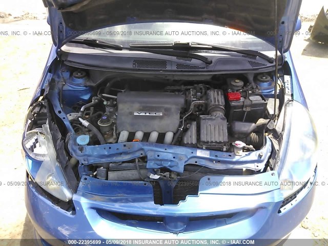 JHMGD38617S032966 - 2007 HONDA FIT S BLUE photo 10