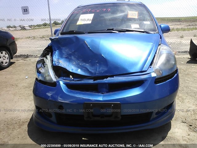 JHMGD38617S032966 - 2007 HONDA FIT S BLUE photo 6