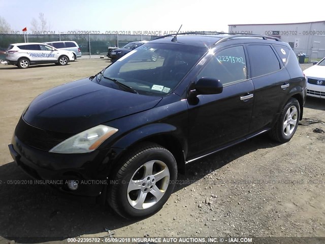 JN8AZ08W64W329330 - 2004 NISSAN MURANO SL/SE BLACK photo 2