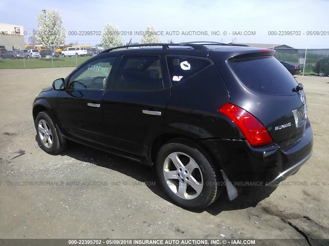 JN8AZ08W64W329330 - 2004 NISSAN MURANO SL/SE BLACK photo 3