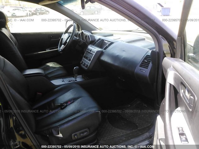 JN8AZ08W64W329330 - 2004 NISSAN MURANO SL/SE BLACK photo 5